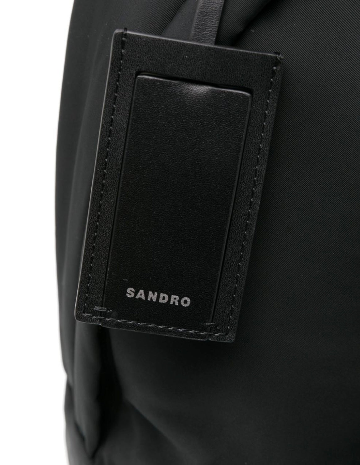 SANDRO
leather-trim logo-stamp backpack