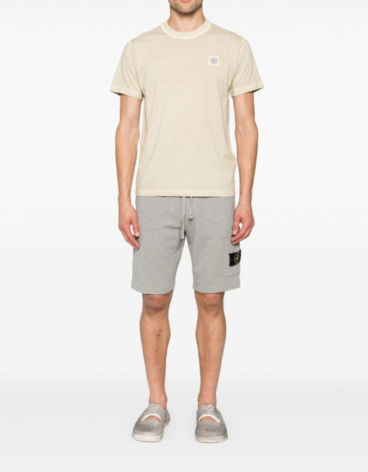 Stone Island
Compass-badge mélange cotton shorts