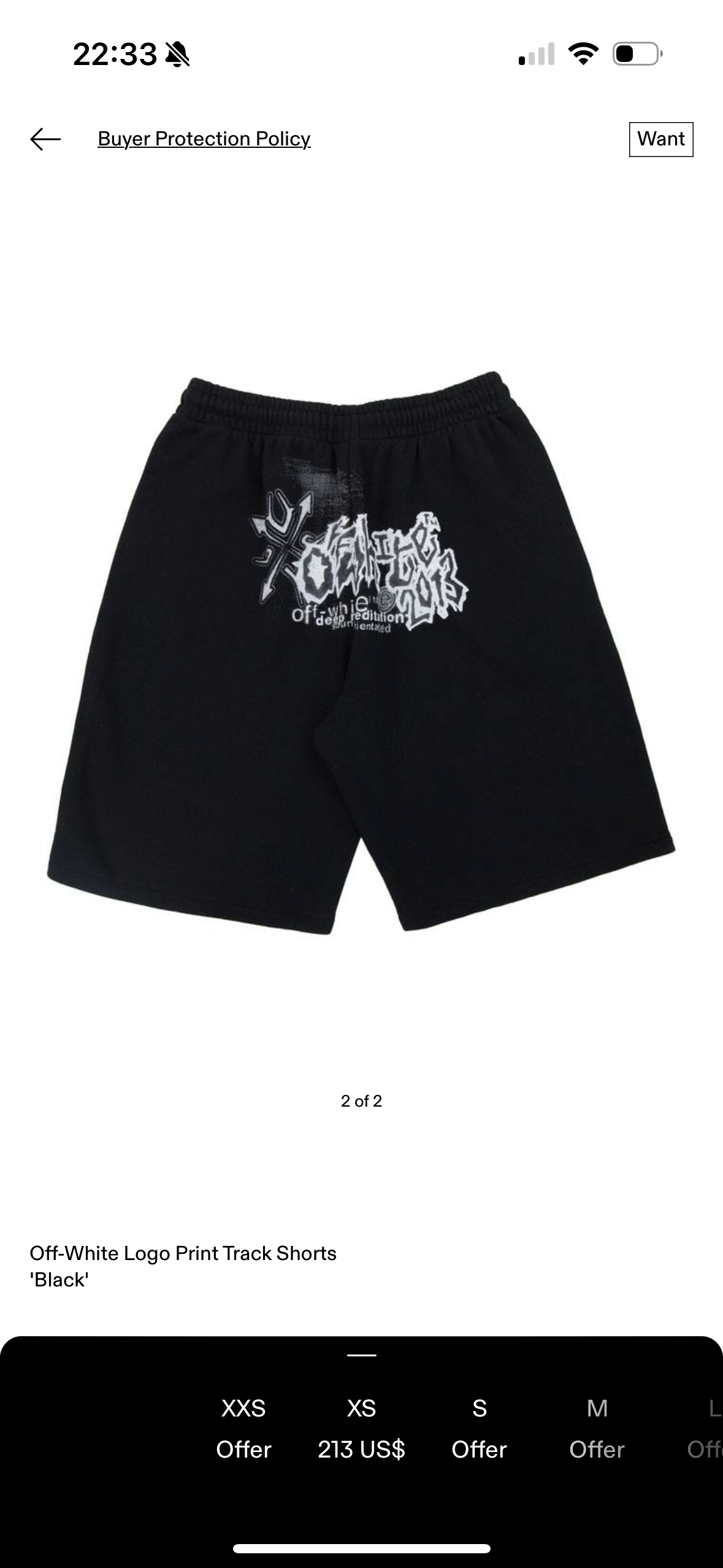 Off-White Logo Print Track Shorts
'Black'