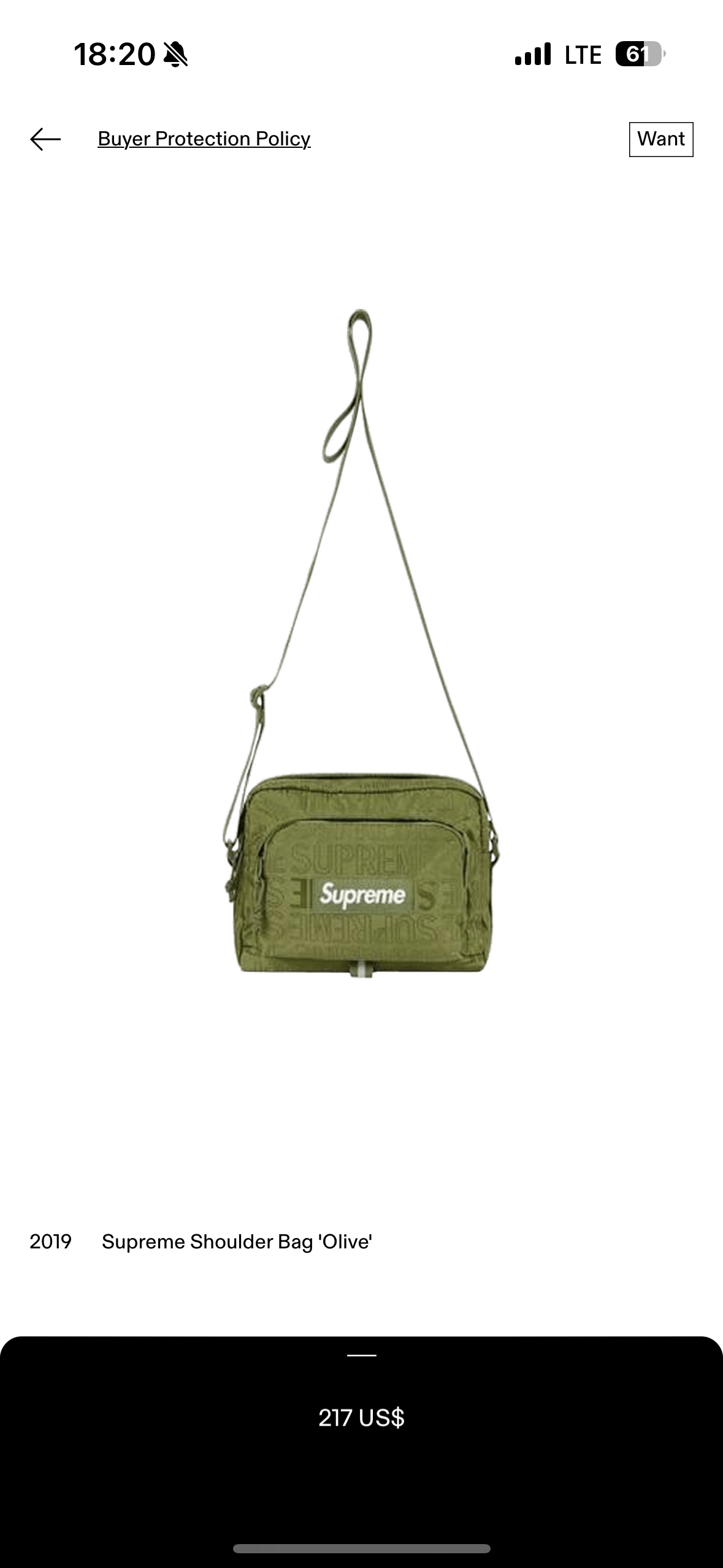 Supreme Shoulder Bag 'Olive'