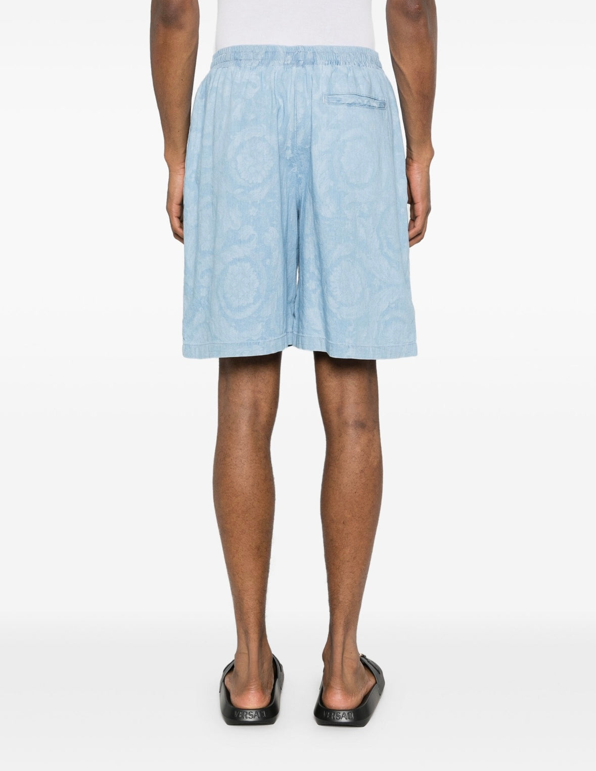 Versace
patterned-jacquard chambray shorts