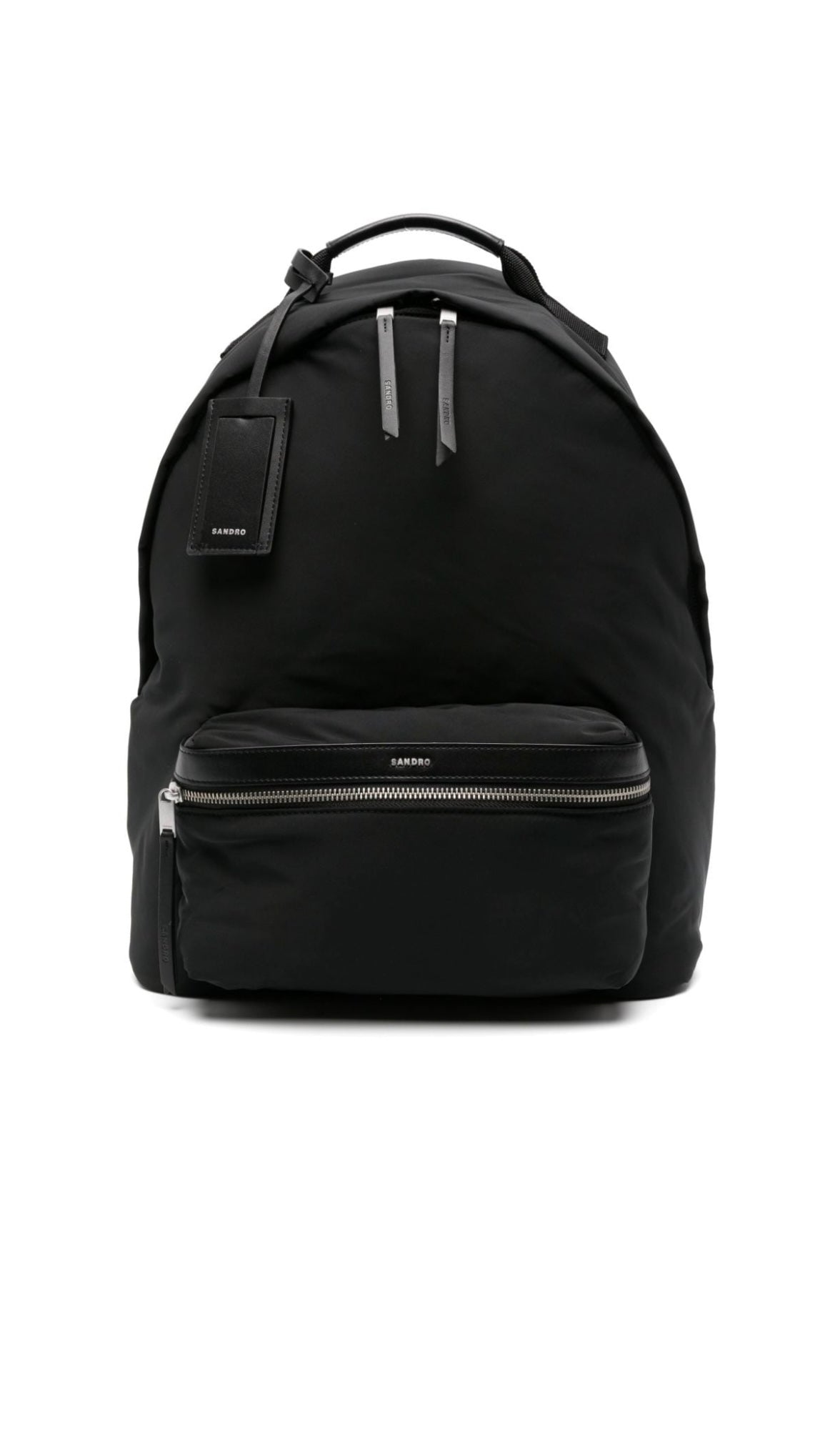 SANDRO
leather-trim logo-stamp backpack