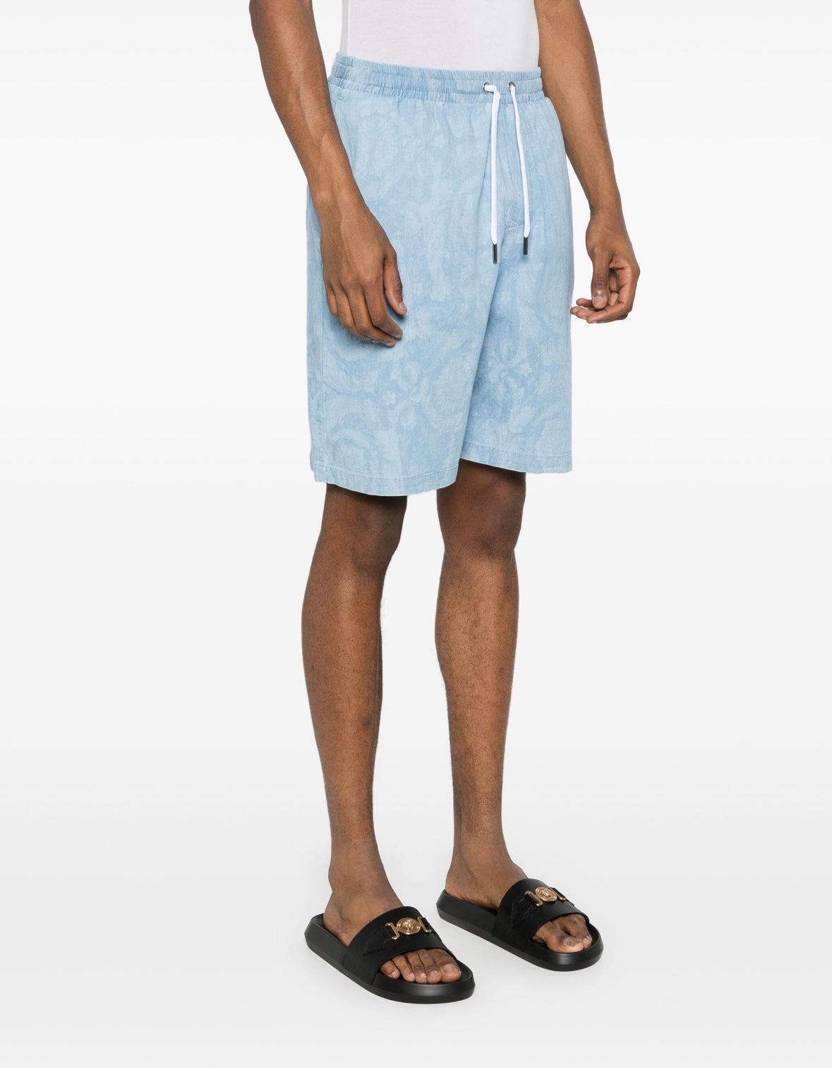 Versace
patterned-jacquard chambray shorts