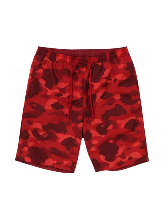 BAPE Color Camo Shark Reversible Shorts 'Red'