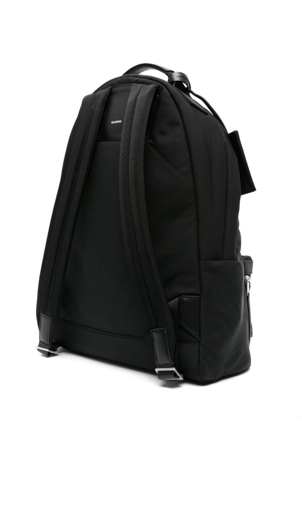 SANDRO
leather-trim logo-stamp backpack