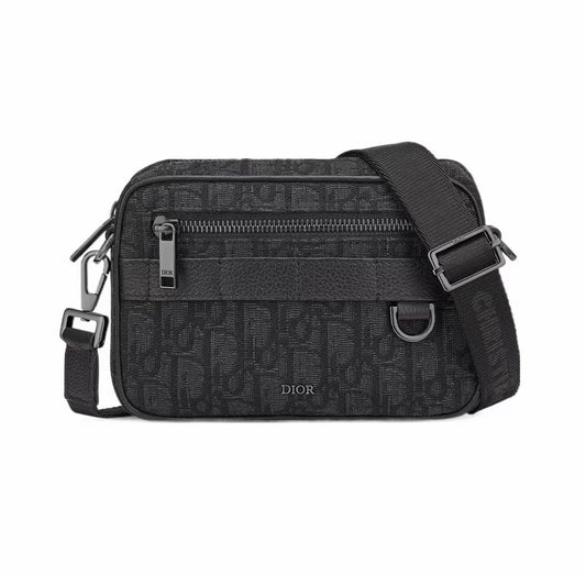 Dior Mini Safari Bag With Strap Black Dior Oblique Jacquard Men