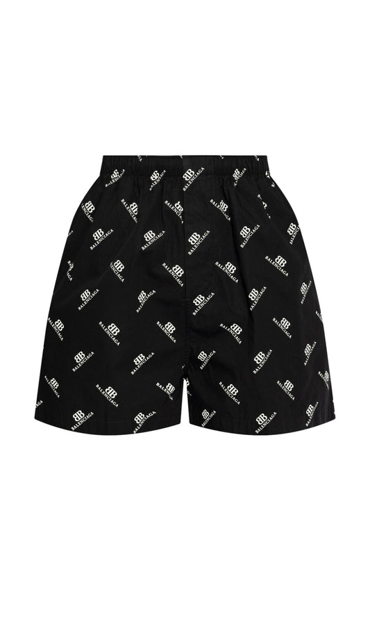 Balenciaga
logo-print cotton-poplin shorts