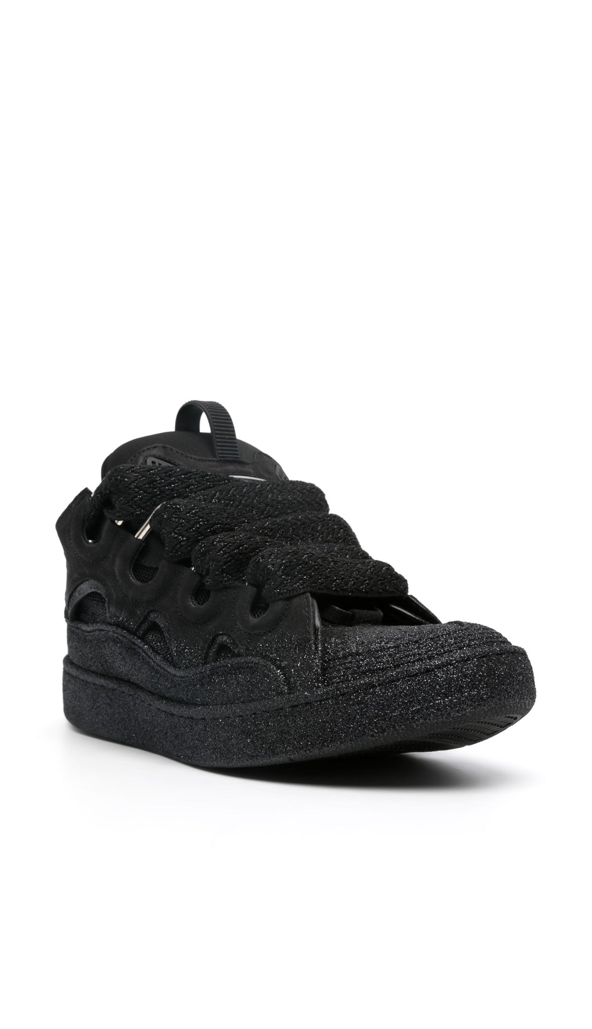 Lanvin
Curb glitter-detailing leather sneakers